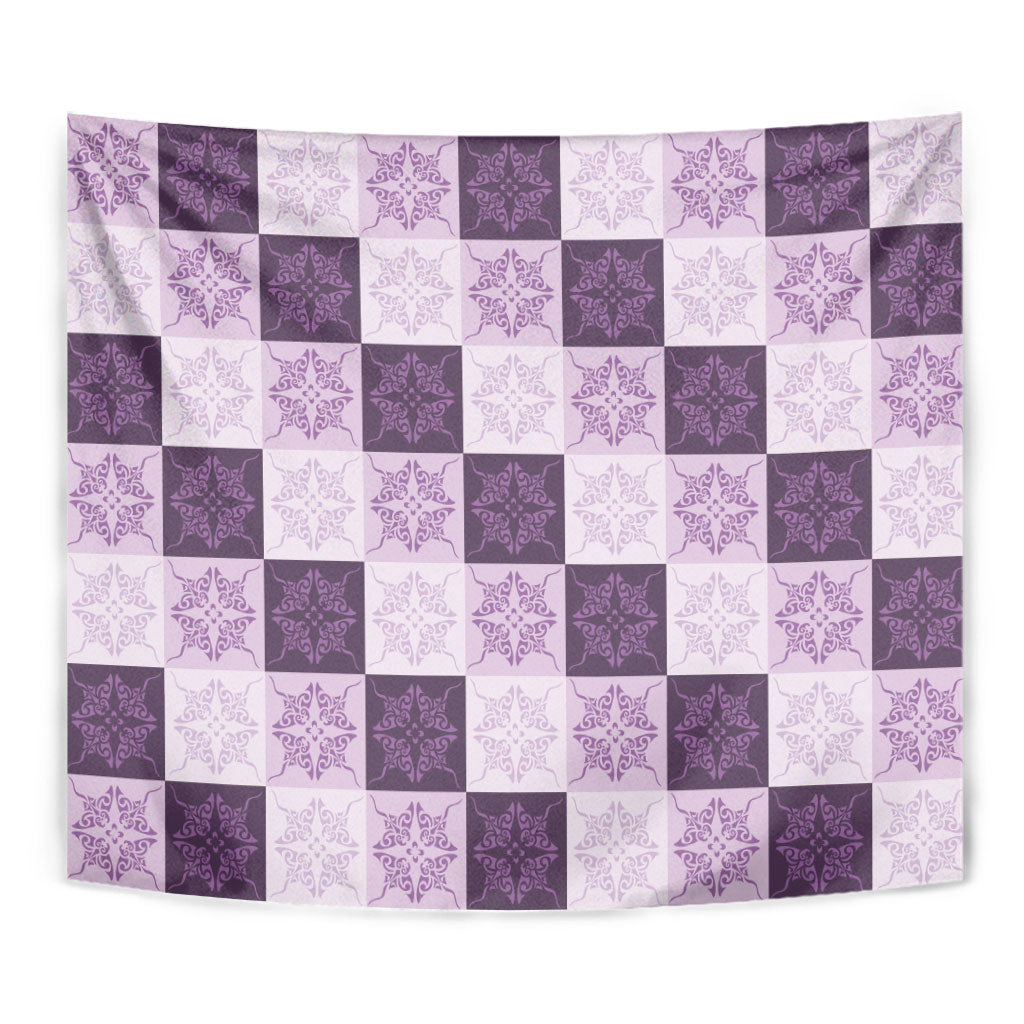Lavender Manta Ray Hawaiian Quilt Motif Tapestry LT05 - Polynesian Pride