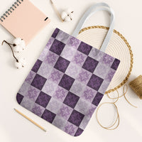 Lavender Manta Ray Hawaiian Quilt Motif Tote Bag LT05 White Strap One Size Purple - Polynesian Pride