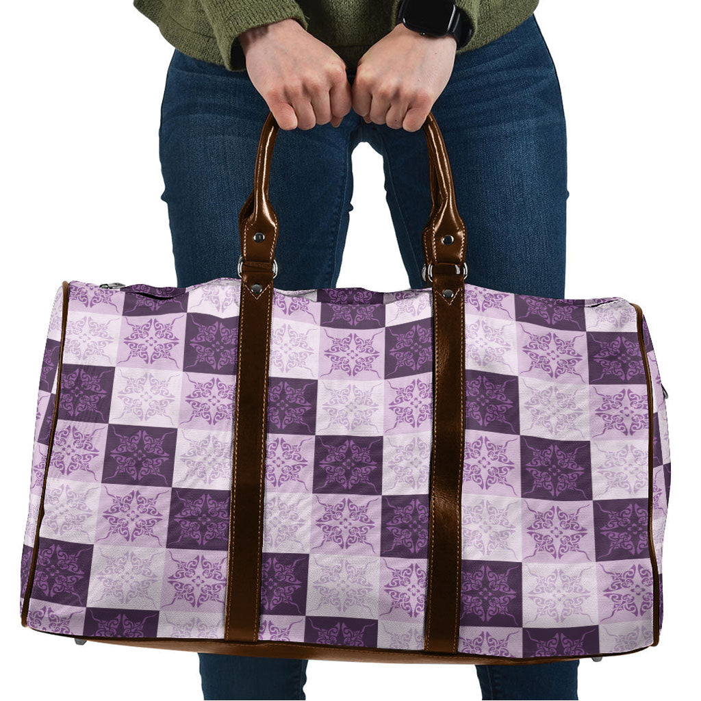 Lavender Manta Ray Hawaiian Quilt Motif Travel Bag LT05 Purple - Polynesian Pride