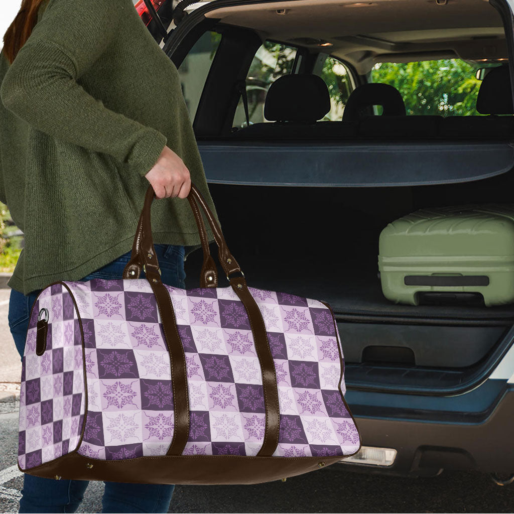Lavender Manta Ray Hawaiian Quilt Motif Travel Bag LT05 - Polynesian Pride