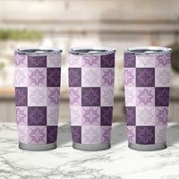 Lavender Manta Ray Hawaiian Quilt Motif Tumbler Cup LT05 - Polynesian Pride