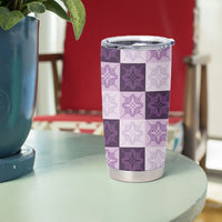 Lavender Manta Ray Hawaiian Quilt Motif Tumbler Cup LT05 - Polynesian Pride