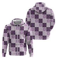 Lavender Manta Ray Hawaiian Quilt Motif Zip Hoodie LT05 - Polynesian Pride