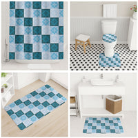 Cyan Manta Ray Hawaiian Quilt Motif Bathroom Set LT05 - Polynesian Pride