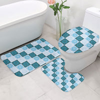 Cyan Manta Ray Hawaiian Quilt Motif Bathroom Set LT05 - Polynesian Pride