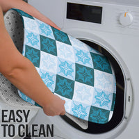 Cyan Manta Ray Hawaiian Quilt Motif Bathroom Set LT05 - Polynesian Pride