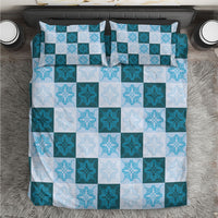 Cyan Manta Ray Hawaiian Quilt Motif Bedding Set LT05 Blue - Polynesian Pride