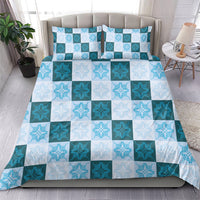 Cyan Manta Ray Hawaiian Quilt Motif Bedding Set LT05 - Polynesian Pride