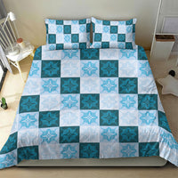 Cyan Manta Ray Hawaiian Quilt Motif Bedding Set LT05 - Polynesian Pride