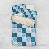 Cyan Manta Ray Hawaiian Quilt Motif Bedding Set LT05 US Twin 172cm x 218cm Blue - Polynesian Pride