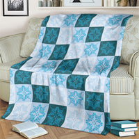 Cyan Manta Ray Hawaiian Quilt Motif Blanket LT05 - Polynesian Pride