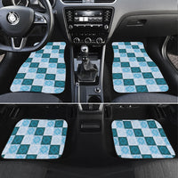Cyan Manta Ray Hawaiian Quilt Motif Car Mats LT05 Set 4pcs Blue - Polynesian Pride