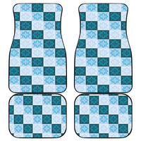 Cyan Manta Ray Hawaiian Quilt Motif Car Mats LT05 - Polynesian Pride