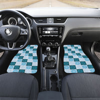 Cyan Manta Ray Hawaiian Quilt Motif Car Mats LT05 Set 2pcs - Front Blue - Polynesian Pride