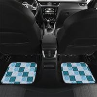 Cyan Manta Ray Hawaiian Quilt Motif Car Mats LT05 Set 2pcs - Back Blue - Polynesian Pride