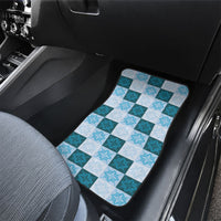 Cyan Manta Ray Hawaiian Quilt Motif Car Mats LT05 - Polynesian Pride