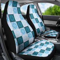 Cyan Manta Ray Hawaiian Quilt Motif Car Seat Cover LT05 - Polynesian Pride