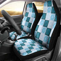 Cyan Manta Ray Hawaiian Quilt Motif Car Seat Cover LT05 - Polynesian Pride