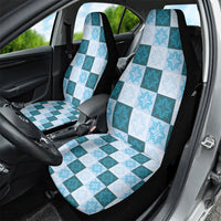 Cyan Manta Ray Hawaiian Quilt Motif Car Seat Cover LT05 - Polynesian Pride