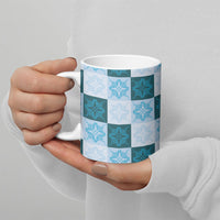 Cyan Manta Ray Hawaiian Quilt Motif Ceramic Mug LT05 - Polynesian Pride