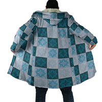 Cyan Manta Ray Hawaiian Quilt Motif Cloak LT05 - Polynesian Pride