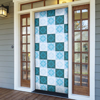 Cyan Manta Ray Hawaiian Quilt Motif Door Cover LT05 - Polynesian Pride
