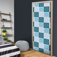 Cyan Manta Ray Hawaiian Quilt Motif Door Cover LT05 - Polynesian Pride