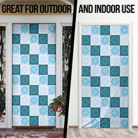 Cyan Manta Ray Hawaiian Quilt Motif Door Cover LT05 - Polynesian Pride