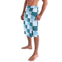 Cyan Manta Ray Hawaiian Quilt Motif Lavalava LT05 - Polynesian Pride