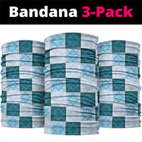 Cyan Manta Ray Hawaiian Quilt Motif Neck Gaiter LT05 package One Size: 25*50cm Blue - Polynesian Pride