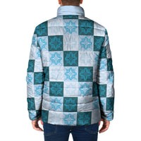 Cyan Manta Ray Hawaiian Quilt Motif Padded Jacket LT05 - Polynesian Pride