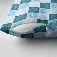 Cyan Manta Ray Hawaiian Quilt Motif Pillow Cover LT05 - Polynesian Pride
