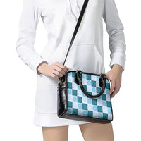 Cyan Manta Ray Hawaiian Quilt Motif Shoulder Handbag LT05 - Polynesian Pride
