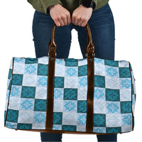 Cyan Manta Ray Hawaiian Quilt Motif Travel Bag LT05 Blue - Polynesian Pride