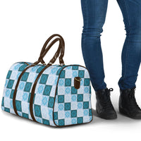 Cyan Manta Ray Hawaiian Quilt Motif Travel Bag LT05 - Polynesian Pride