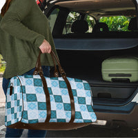 Cyan Manta Ray Hawaiian Quilt Motif Travel Bag LT05 - Polynesian Pride