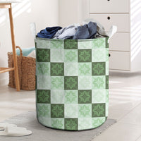 Sage Green Manta Ray Hawaiian Quilt Motif Laundry Basket LT05 Green - Polynesian Pride