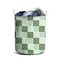 Sage Green Manta Ray Hawaiian Quilt Motif Laundry Basket LT05 - Polynesian Pride