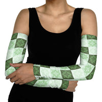 Sage Green Manta Ray Hawaiian Quilt Motif Arm Sleeves LT05 - Polynesian Pride