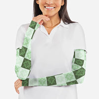 Sage Green Manta Ray Hawaiian Quilt Motif Arm Sleeves LT05 - Polynesian Pride