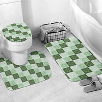 Sage Green Manta Ray Hawaiian Quilt Motif Bathroom Set LT05 Mat Set Only (3 pcs) One Size Green - Polynesian Pride