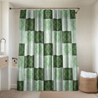 Sage Green Manta Ray Hawaiian Quilt Motif Bathroom Set LT05 Shower Curtain Only Green - Polynesian Pride