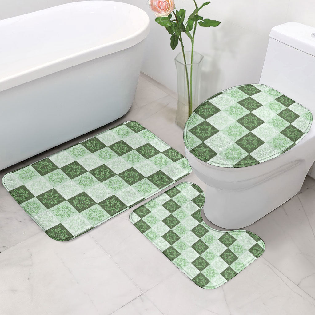 Sage Green Manta Ray Hawaiian Quilt Motif Bathroom Set LT05 - Polynesian Pride