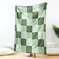 Sage Green Manta Ray Hawaiian Quilt Motif Blanket LT05 - Polynesian Pride