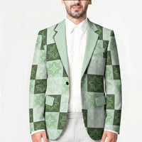 Sage Green Manta Ray Hawaiian Quilt Motif Blazer LT05 - Polynesian Pride