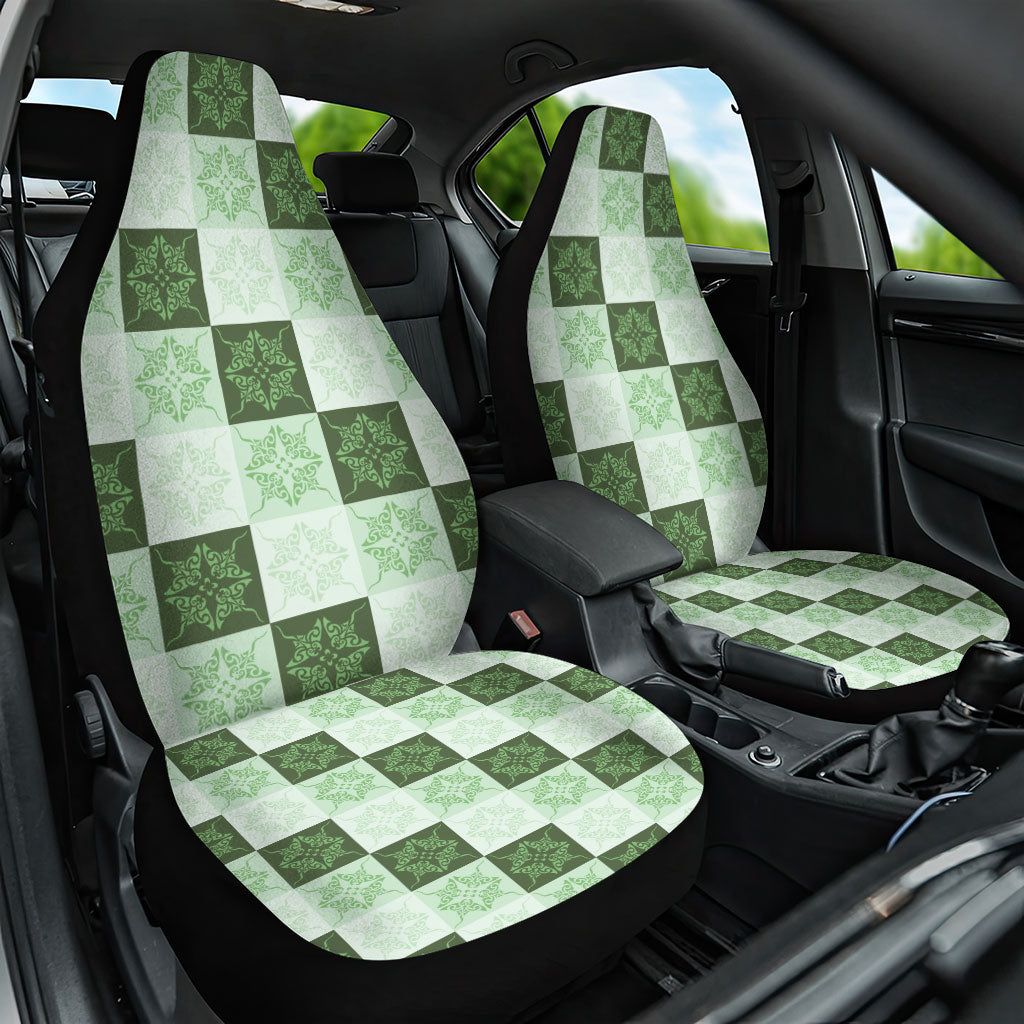 Sage Green Manta Ray Hawaiian Quilt Motif Car Seat Cover LT05 One Size Green - Polynesian Pride