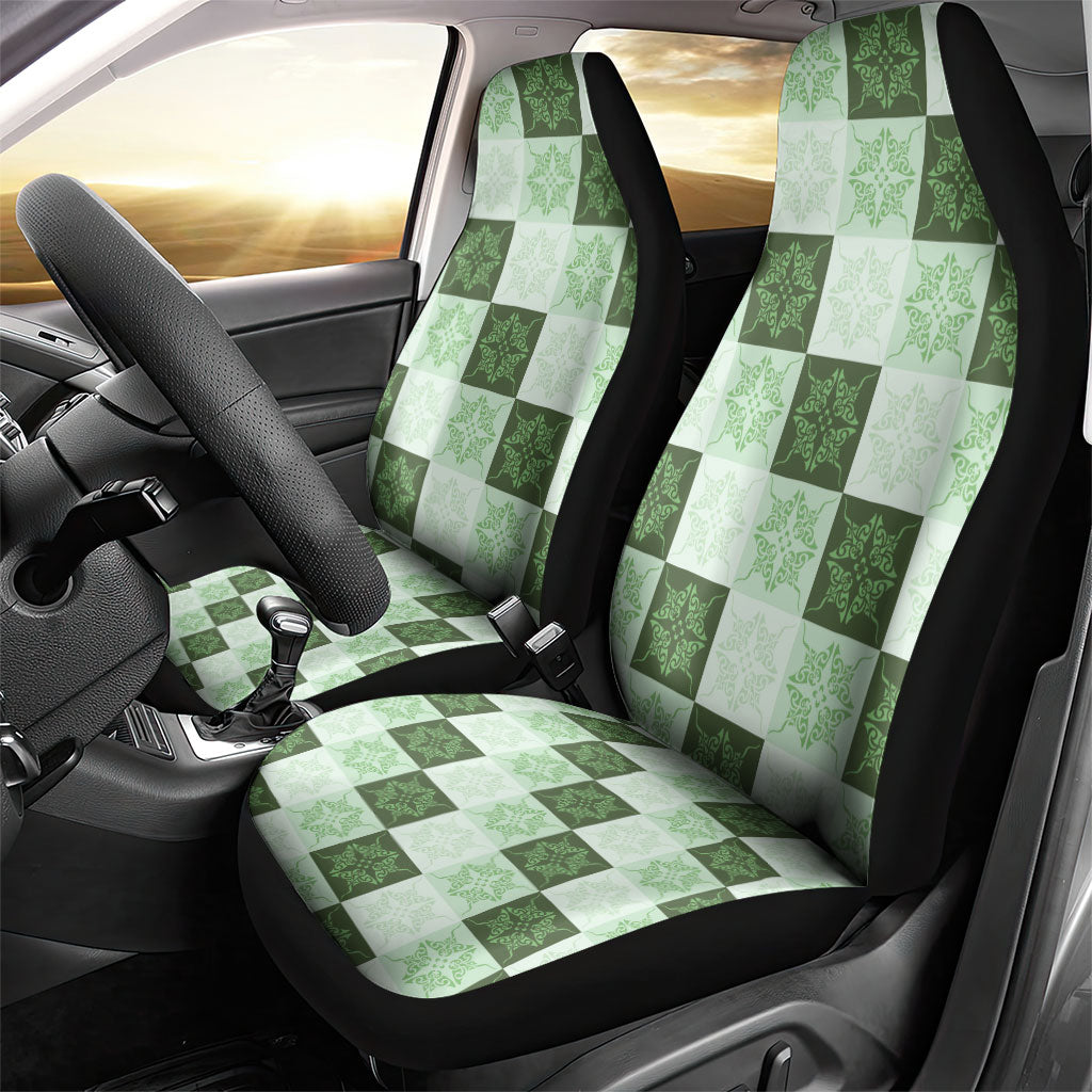 Sage Green Manta Ray Hawaiian Quilt Motif Car Seat Cover LT05 - Polynesian Pride