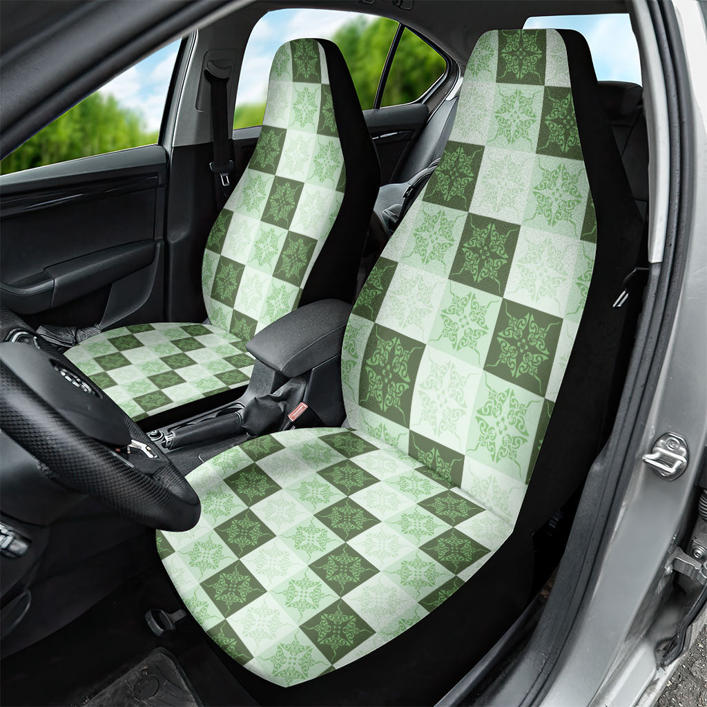 Sage Green Manta Ray Hawaiian Quilt Motif Car Seat Cover LT05 - Polynesian Pride