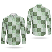 Sage Green Manta Ray Hawaiian Quilt Motif Couples Matching Tank Maxi Dress and Long Sleeve Button Shirt LT05 - Polynesian Pride