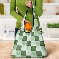 Sage Green Manta Ray Hawaiian Quilt Motif Grocery Bag LT05 - Polynesian Pride